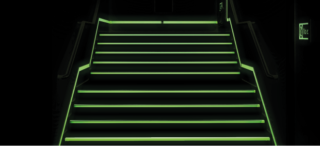 Stairway with Low Location Lighting system
