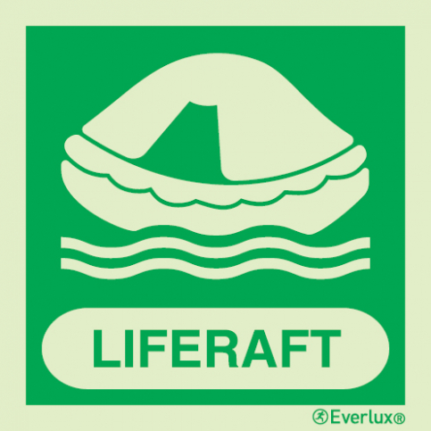 Liferaft IMO sign with supplementary text| IMPA 33.4102 - S 02 53