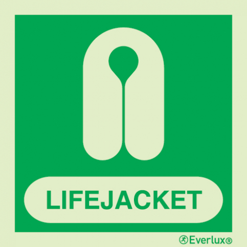 Lifejacket IMO sign with supplementary text | IMPA 33.4110 - S 02 62