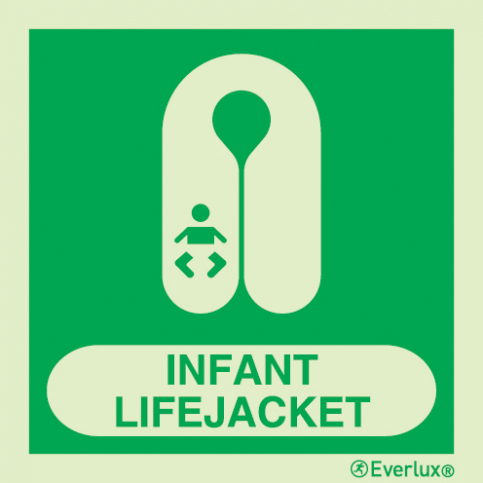 Infant lifejacket IMO sign with supplementary text | IMPA 33.4142 - S 02 64