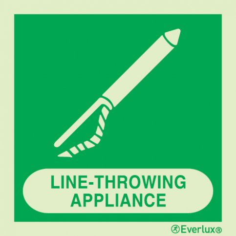 Line throwing appliance IMO sign with supplementary text |IMPA 33.4118 - S 02 72