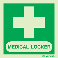 Medical locker IMO sign with supplementary text| IMPA 33.4127 - S 02 76