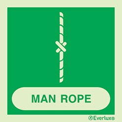 Man rope IMO sign with supplementary text - S 02 80