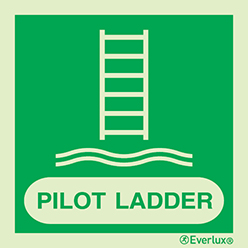 Pilot ladder IMO sign with supplementary text - S 02 83