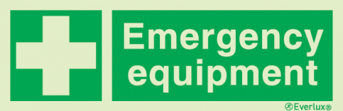 Emergency equipment sign with supplementary text |IMPA 33.4173 - S 03 39