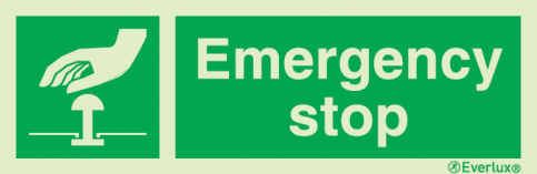 Emergency stop sign with supplementary text | IMPA 33.4179 - S 03 42