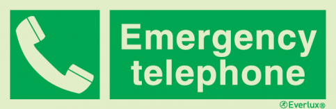 Emergency telephone sign with supplementary text |IMPA 33.4178 - S 03 45