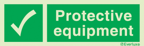 Protective equipment sign with supplementary text |IMPA 33.4174 - S 03 49