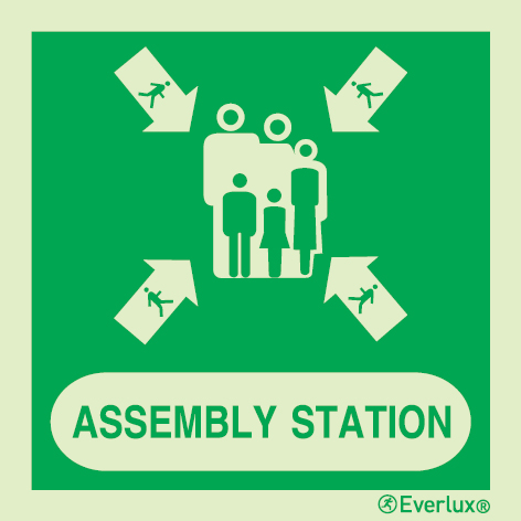 Assembly station IMO sign with supplementary text | IMPA 33.4119 - S 03 62
