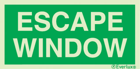 Escape window - text only sign | IMPA 33.4344 - S 04 53