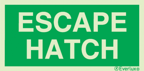 Escape hatch - text only sign | IMPA 33.4342 - S 04 54