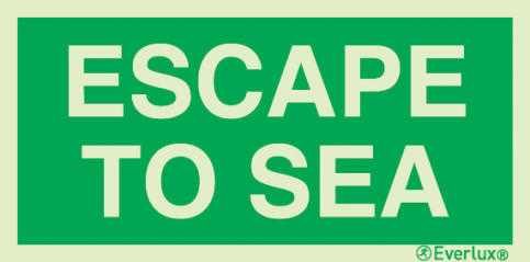 Escape to sea - text only sign | IMPA 33.4345 - S 04 56