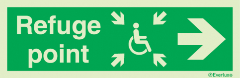 Reduced mobility people refuge point sign - progress to the right - S 04 91