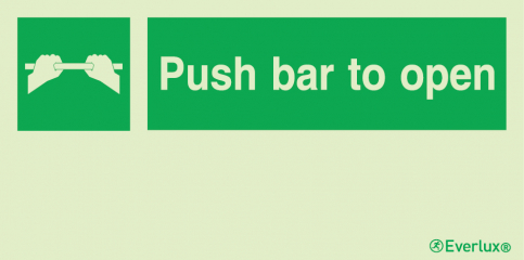 Escape door opening mechanism sign - Push bar to open (door) - S 05 11