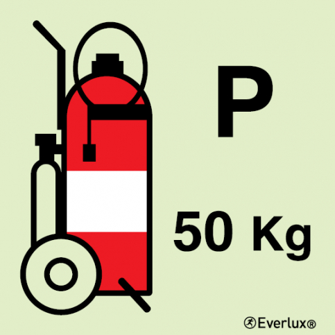 50 Kg Wheeled Powder fire extinguisher IMO sign - S 13 67