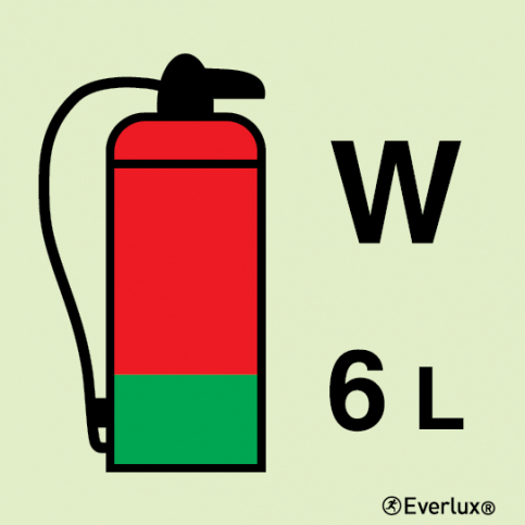 6 L Water Fire extinguisher IMO sign - S 13 68