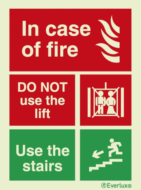 Lift - In case of fire do not use the lift sign - S 18 48