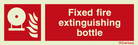 Fixed fire extinguishing bottle sign with supplementary text - S 19 40