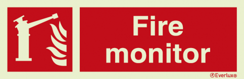 Fire monitor sign with supplementary text - S 19 42