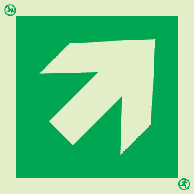 Safe condition directional arrow LLL sign - 45&deg; angle - S 20 27