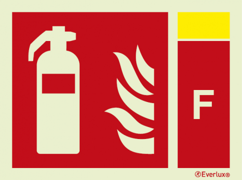 Fire extinguisher sign with integrated Foam fire extinguishing agent ID sign - S 22 05