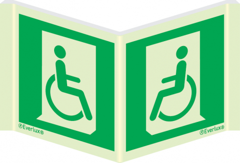 Reduced mobility people - escape route sign - S 25 02