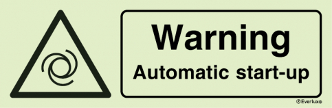 Warning - Automatic start-up sign with supplementary text - S 30 29