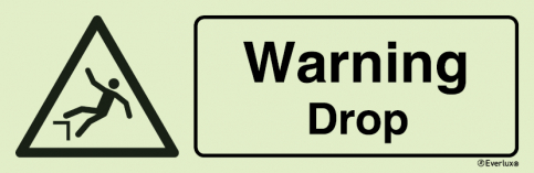 Warning - Drop sign with supplementary text - S 30 34