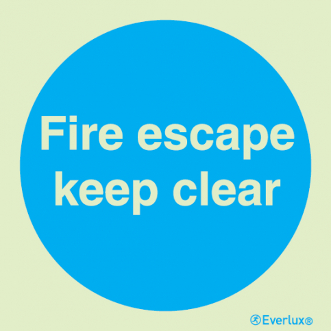 Fire escape keep clear sign | IMPA 33.5811 - S 34 15