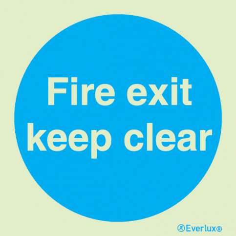 Fire exit keep clear sign - S 34 16