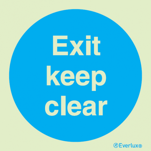 Exit keep clear mandatory action sign|IMPA 33.5822 - S 34 38