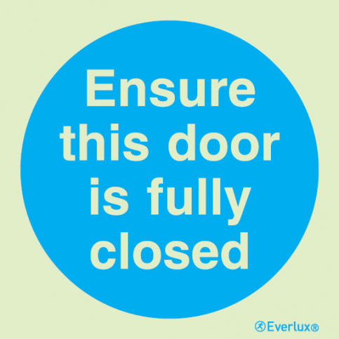 Ensure this door is fully closed mandatory action sign | IMPA 33.5821 - S 34 43