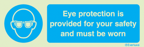 Everlux 300x100 Eye protection is provided for your safety and must be worn sign | IMPA33.5730 - S 35 60