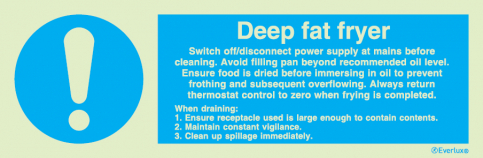 Deep fat fryer instruction sign - S 36 57