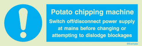 Potato chipping machine instruction sign - S 36 62