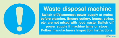 Waste disposal machine instruction sign - S 36 64