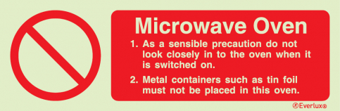 Microwave oven proibitive actions sign | IMPA 33.8618 - S 40 01