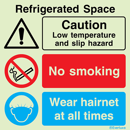 Refrigerated space - warning, prohibition and mandatory sign | IMPA 33.3122 - S 41 01