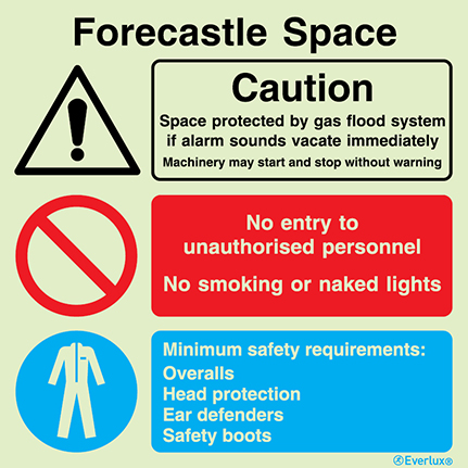 Forecastle space - warning, prohibition and mandatory sign | IMPA 33.3128 - S 41 09