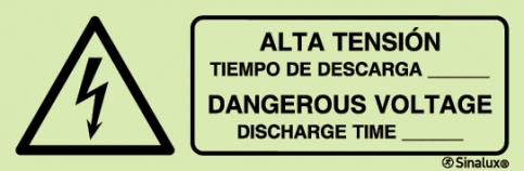 Dangerous voltage discharge time safety sign - S 44 07