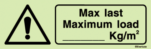 Maximum load kg/m2 safety sign - S 44 18