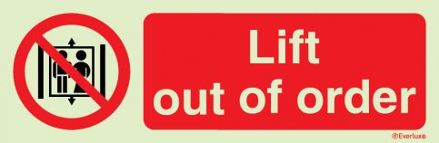 Lift out of order safety sign - S 44 41