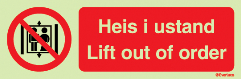 Lift out of order safety sign - S 44 44