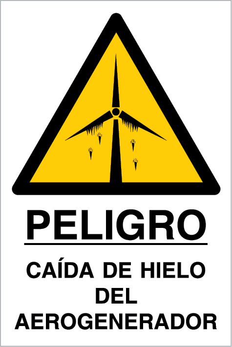 Falling ice from turbines safety sign - S 44 87