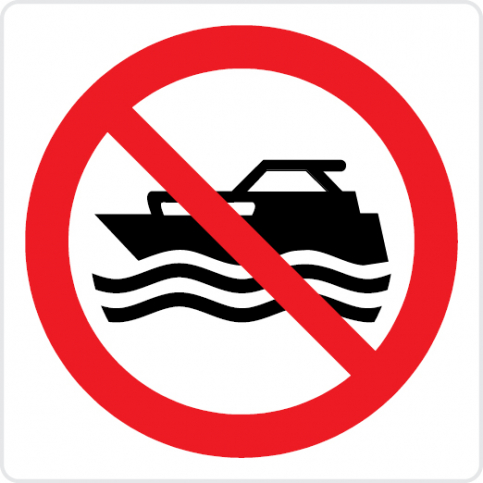 No mechanically powered craft - prohibition sign - S 45 10