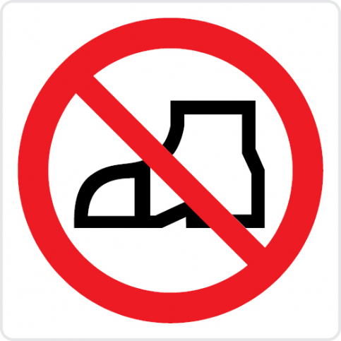 No outdoor footwear - prohibition sign - S 45 13