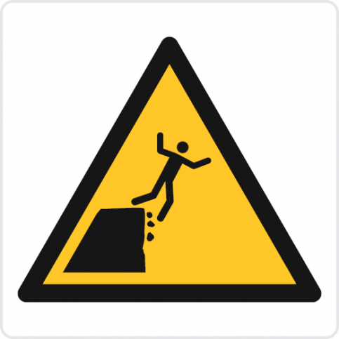 Unstable cliff edge - warning sign - S 45 73