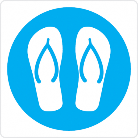 Wear flip flops - mandatory sign - S 45 84
