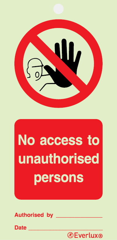 No access to unauthorised persons - prohibition temporary tie tag | IMPA 33.2532 - S 47 63