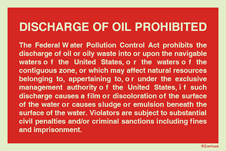 Discharge of oil - prohibition sign | IMPA 33.1543 - S 63 71